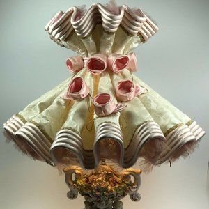 Vtg Benrose Capodimonte Table Lamp Antique Italian